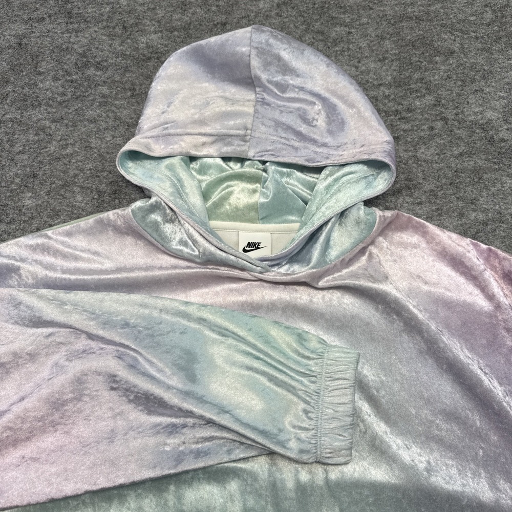 Nike Sportswear Femme Velour Pullover Hoodie women's XL pastel boxy DD4828-482